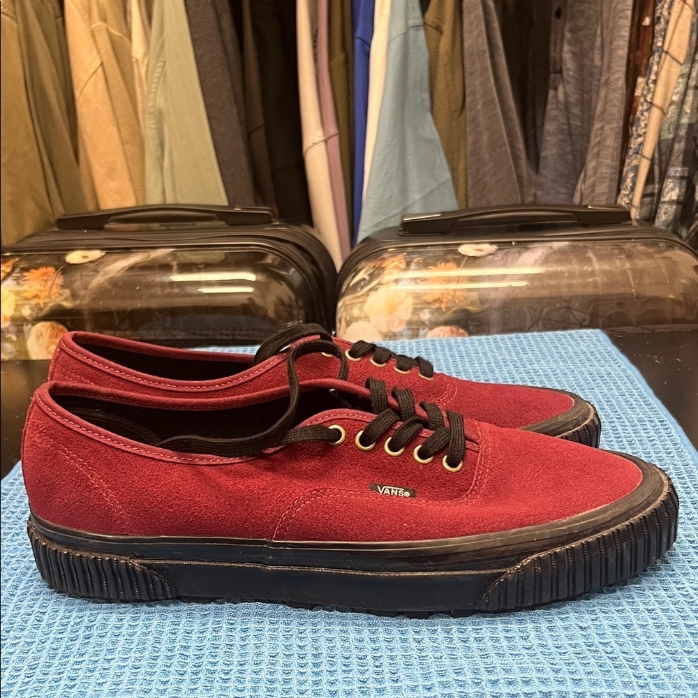 Vans Authentic Burgundy Canvas Sneakers with Chunky Soles